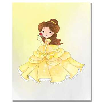 Beauty and The Beast Prints - Set of 6 (8 inches by 10 inches) Original Watercolor Kids Bedroom Nurs...