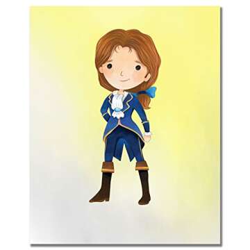 Beauty and The Beast Prints - Set of 6 (8 inches by 10 inches) Original Watercolor Kids Bedroom Nursery Wall Art Decor 8x10 Photos Belle Prince Beast Cogsworth Lumiere Mrs Potts Chip