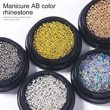 6 Boxes Nail Art Beads Nail Art Metal Balls Nail Beads For Nail Art Gold Silver Rose Gold Nail Art Steel Beads Nail Caviar Beads For Nail Art Nail Bubble Beads For DIY Crafts Decoration