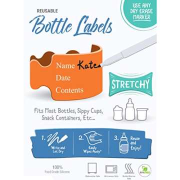 Pumpkin Doodle Baby Bottle Labels - Write & Reuse for Daycare