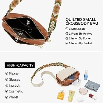 BOSTANTEN Vegan Leather Crossbody Bag Stylish Spacious