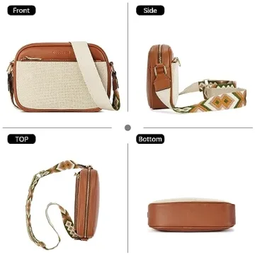 BOSTANTEN Vegan Leather Crossbody Bag Stylish Spacious