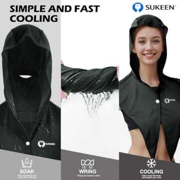 Sukeen Cooling Towels for Neck and Face 2 Pack - UV Protection