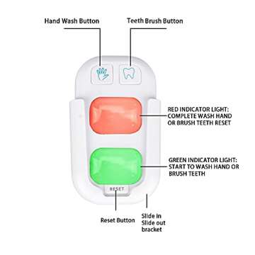 SOARING Timer for Kids,Wireless Battery Powered 2 Minutes Teeth Brush Timer,20 Seconds Hand Washing Timer, Color Indicator Light Stick on Bathroom Timer for Children Training Coach