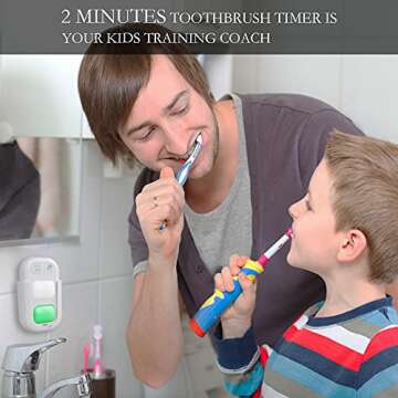 SOARING Timer for Kids,Wireless Battery Powered 2 Minutes Teeth Brush Timer,20 Seconds Hand Washing Timer, Color Indicator Light Stick on Bathroom Timer for Children Training Coach