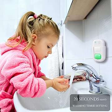 SOARING Timer for Kids,Wireless Battery Powered 2 Minutes Teeth Brush Timer,20 Seconds Hand Washing Timer, Color Indicator Light Stick on Bathroom Timer for Children Training Coach