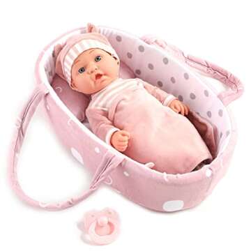 Enjoyin 12'' Baby Doll Playset with Washable Doll Accessories Includes Carrier Bassinet Bed, Pacifie...