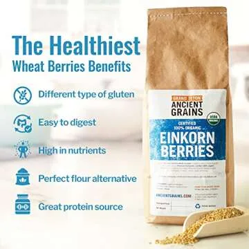 Organic Einkorn Berries for Baking and Healthy Meals