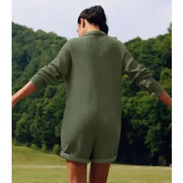 Stylish Yanekop Women's Waffle Knit Rompers Comfortable Fit