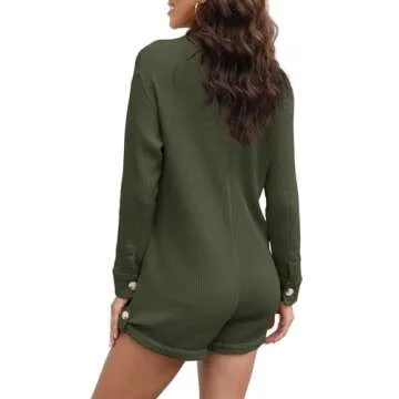 Stylish Yanekop Women's Waffle Knit Rompers Comfortable Fit