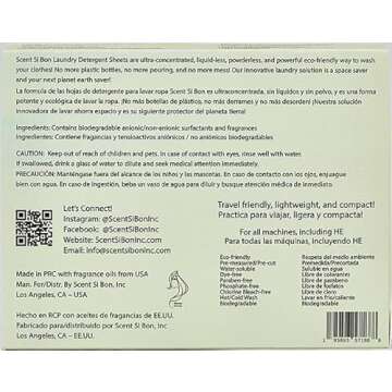 Scent Si Bon Luxury Scented Laundry Detergent Sheets, 60 Loads, Le Vert Scent Inspired by Creed Aven...