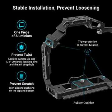 SmallRig R5 R5 C R6 Cage Kit for Canon R5 R5 C R6 Mirrorless Camera with Top Handle and Dedicated Cable Clamp, Aluminum Alloy Cage for Canon R5 R6 R5 C Camera 3234