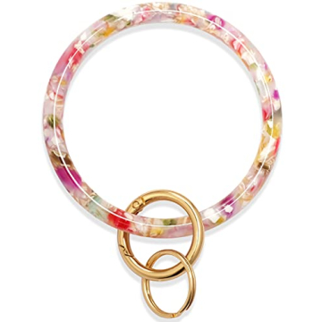 Mymazn Key Ring Bracelet Wristlet Keychain Bangle for Women