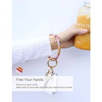 Mymazn Key Ring Bracelet Stylish Keychain for Women
