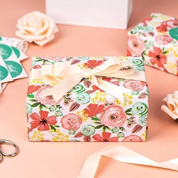 LeZakaa Floral Wrapping Tissue Paper Set for Events