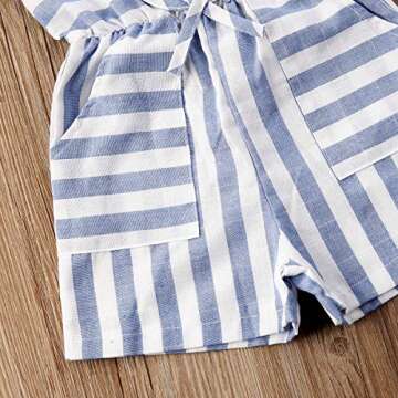 GOOCHEER Toddler Girl Summer Clothes Striped Romper Sleeveless Bodysuit One Piece Jumpsuit Playsuit Outfit (Stripe, 3-4T)