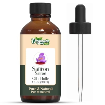 Organic Zing Saffron (Crocus sativus) Oil | Pure & Natural Essential Oil for Aroma, Diffusers, Skinc...