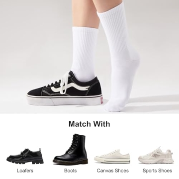 Comfortable COZYOFFI White Crew Socks for Women