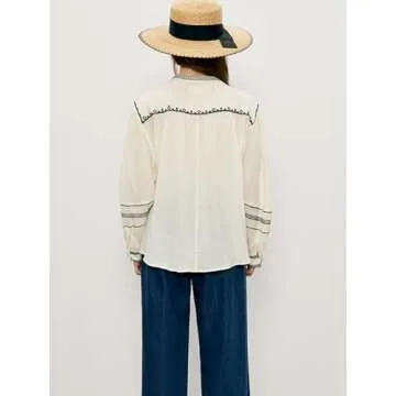 Stylish OFSOAK Women's Embroidered Tops for Any Occasion