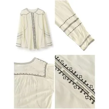 Stylish OFSOAK Women's Embroidered Tops for Any Occasion