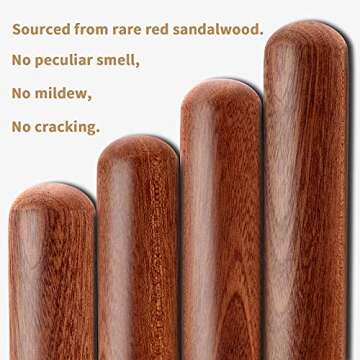 Aisoso French Rolling Pin, 17.7 Inches Wood Rolling Pin for Baking Extra Long Thickened, Classic Wooden Dough Roller for Fondant Pizza Pie Crust Cookie Pastry, Essential Kitchen Utensil, Brown