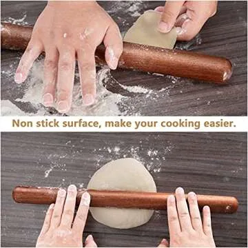 Aisoso French Rolling Pin for Baking - 17.7 Inches Wood Roller