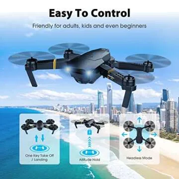MOCVOO Drones with Camera for Adults Kids, Foldable RC Quadcopter, Helicopter Toys, 1080P FPV Video ...