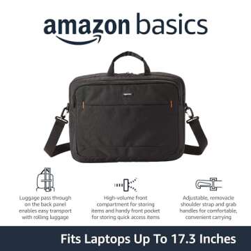 Amazon Basics 17.3 Inch Laptop Carrying Case with Shoulder Strap - Black