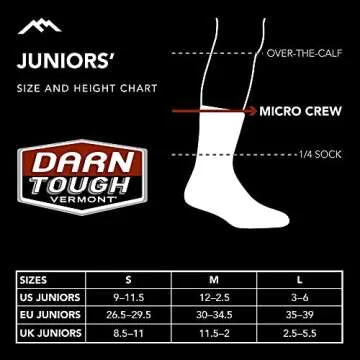Darn Tough Boys Micro-Crew Hiking Socks - Lightweight Comfort