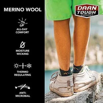 Darn Tough Boys Micro-Crew Hiking Socks - Lightweight Comfort