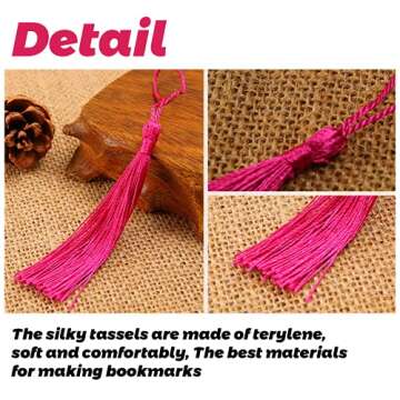 MUXGOA 154 Pcs Bookmark Tassels Bulk for Crafts,Key Chain Tassels for Jewelry Making,Tassels on String,Mini Tassels for Graduation Book Marks(22 Colors, 7 Pcs of Each)