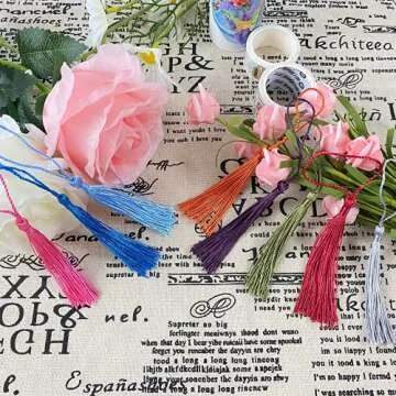 MUXGOA 154 Pcs Bookmark Tassels Bulk for Crafts,Key Chain Tassels for Jewelry Making,Tassels on String,Mini Tassels for Graduation Book Marks(22 Colors, 7 Pcs of Each)