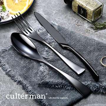 Culterman 20 Piece Black Flatware Set for Modern Dining