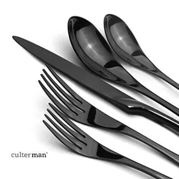 Culterman 20 Piece Black Flatware Set for Modern Dining