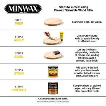 Minwax 42851 Stainable Wood Filler for All Repairs