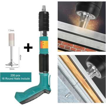 Concrete Nail Gun Kit with 200 Nails and Accessories
