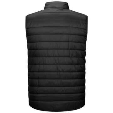 33,000ft Men's Lightweight Packable Insulated Puffer Vest Outerwear, Warm Winter Sleeveless Jacket f...