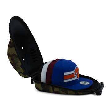 Lids Cap Luggage Container - Camo Exterior/Black Interior, Durable Storage for 6 Baseball Caps, Hat ...