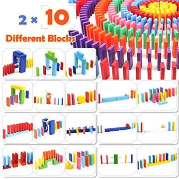 WOOD CITY Colorful Dominoes Set for Kids and Adults