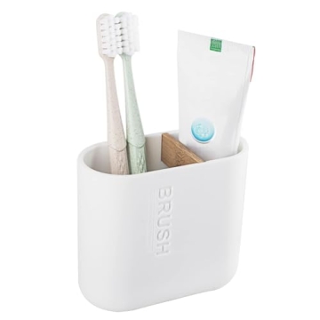 Toothbrush Holders Bamboo Electric Toothbrush Holder Bathroom Storage Organizer Countertop for Tooth...