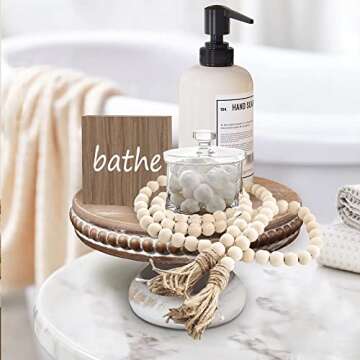 Dwellington Round Wood Riser - 8.25" Rustic Charm for Decor