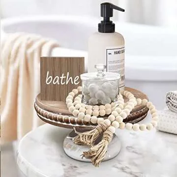 Dwellington Round Wood Riser - 8.25" Rustic Charm for Decor