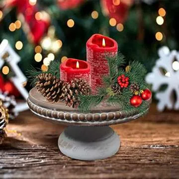 Dwellington Round Wood Riser - 8.25" Rustic Charm for Decor