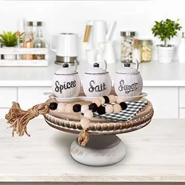 Dwellington Round Wood Riser - 8.25" Rustic Charm for Decor