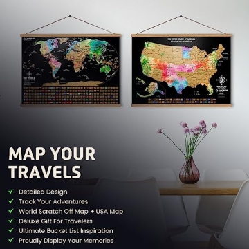 Scratch Off World and USA Map Set - Adventure Awaits!