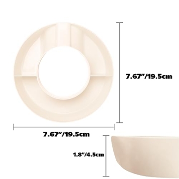 DMTINTA Snack Bowl for Stanley 40 oz Tumbler with Handle, Tumbler Snack Tray Compatible with Stanley Cup 40 oz with Handle, Reusable Snack Ring for Stanley Cup Accessories,Snack Bowl Cream