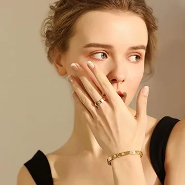 Aojun Fashion Classic 18K Gold Plated Titanium Steel Ring