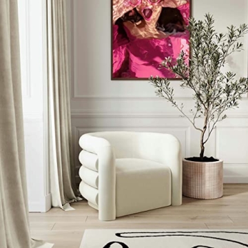 TOV Furniture 15.9" Modern Velvet Lounge Chair in Cream