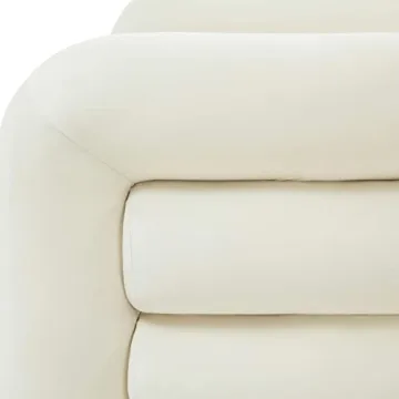 TOV Furniture 15.9" Modern Velvet Lounge Chair in Cream