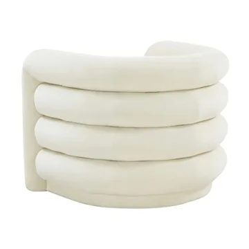 TOV Furniture 15.9" Modern Velvet Lounge Chair in Cream